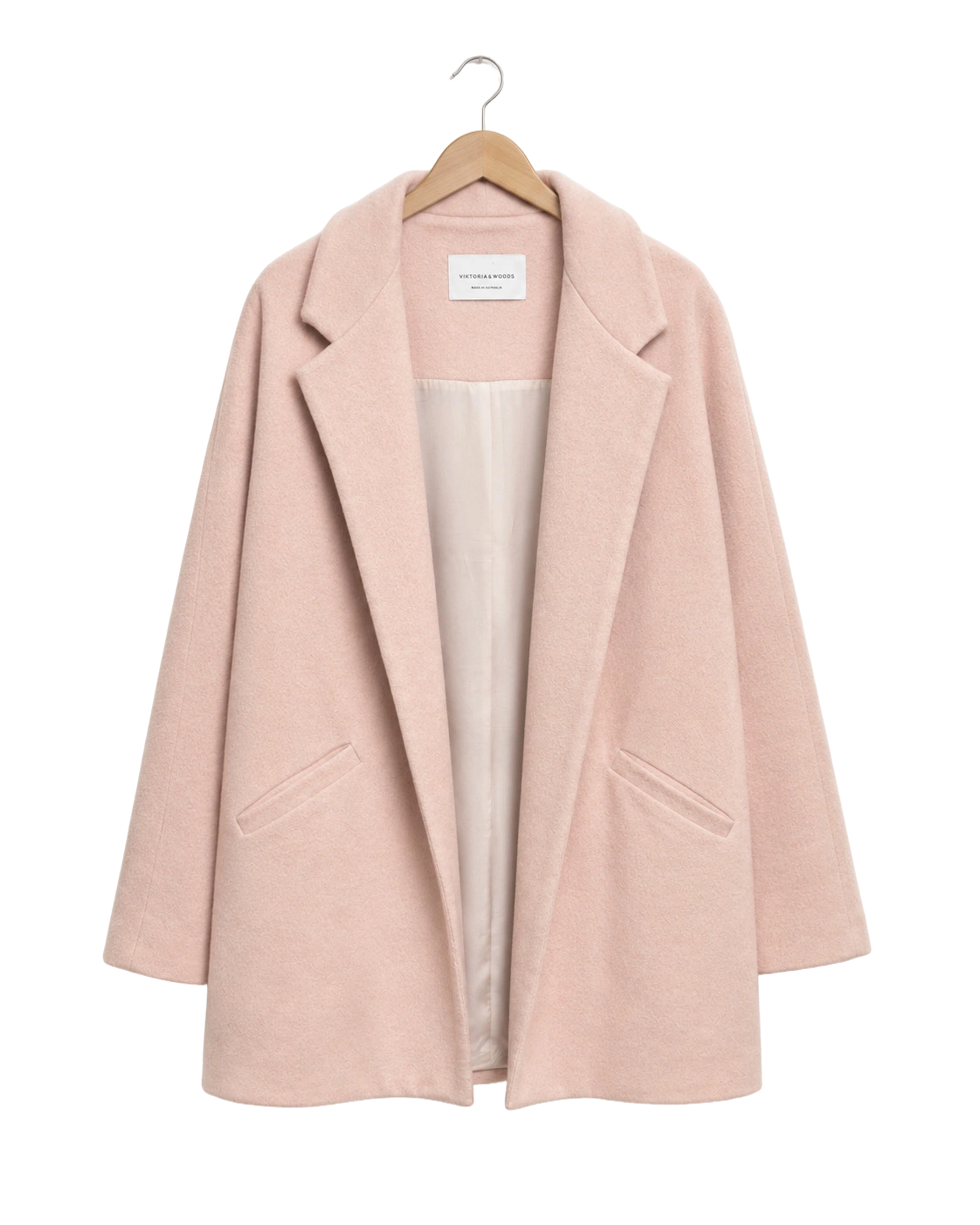 Soft Pink Collared Open Jacket