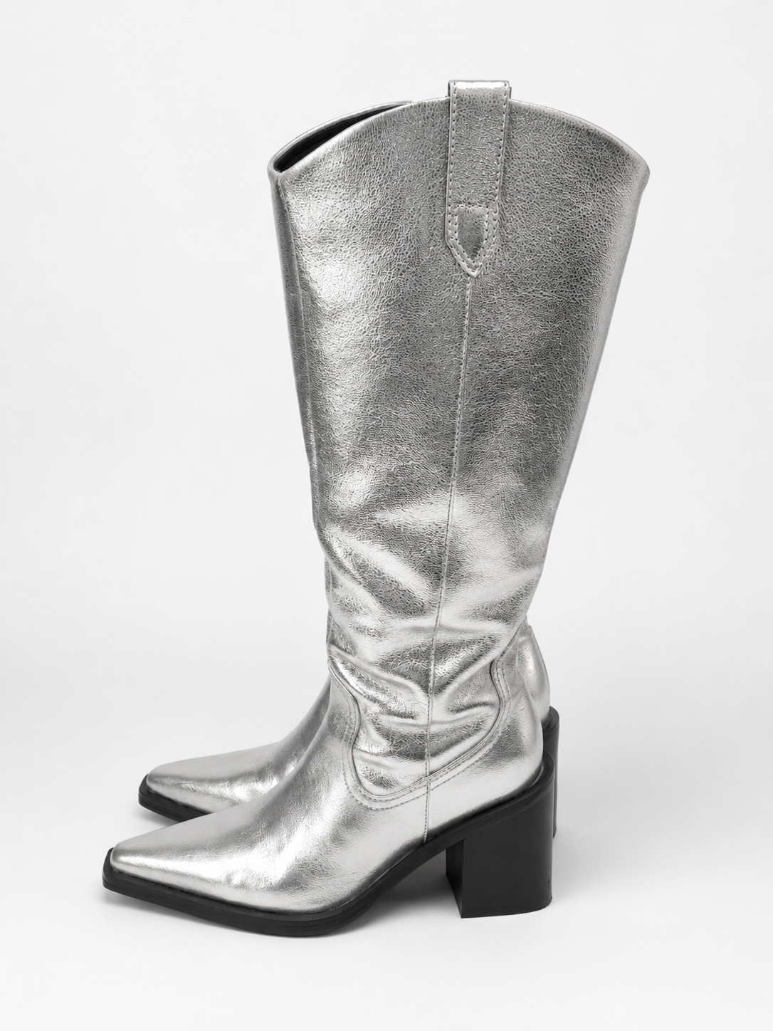 Shoreditch Metallic Leather Knee-high Cowboy Boot