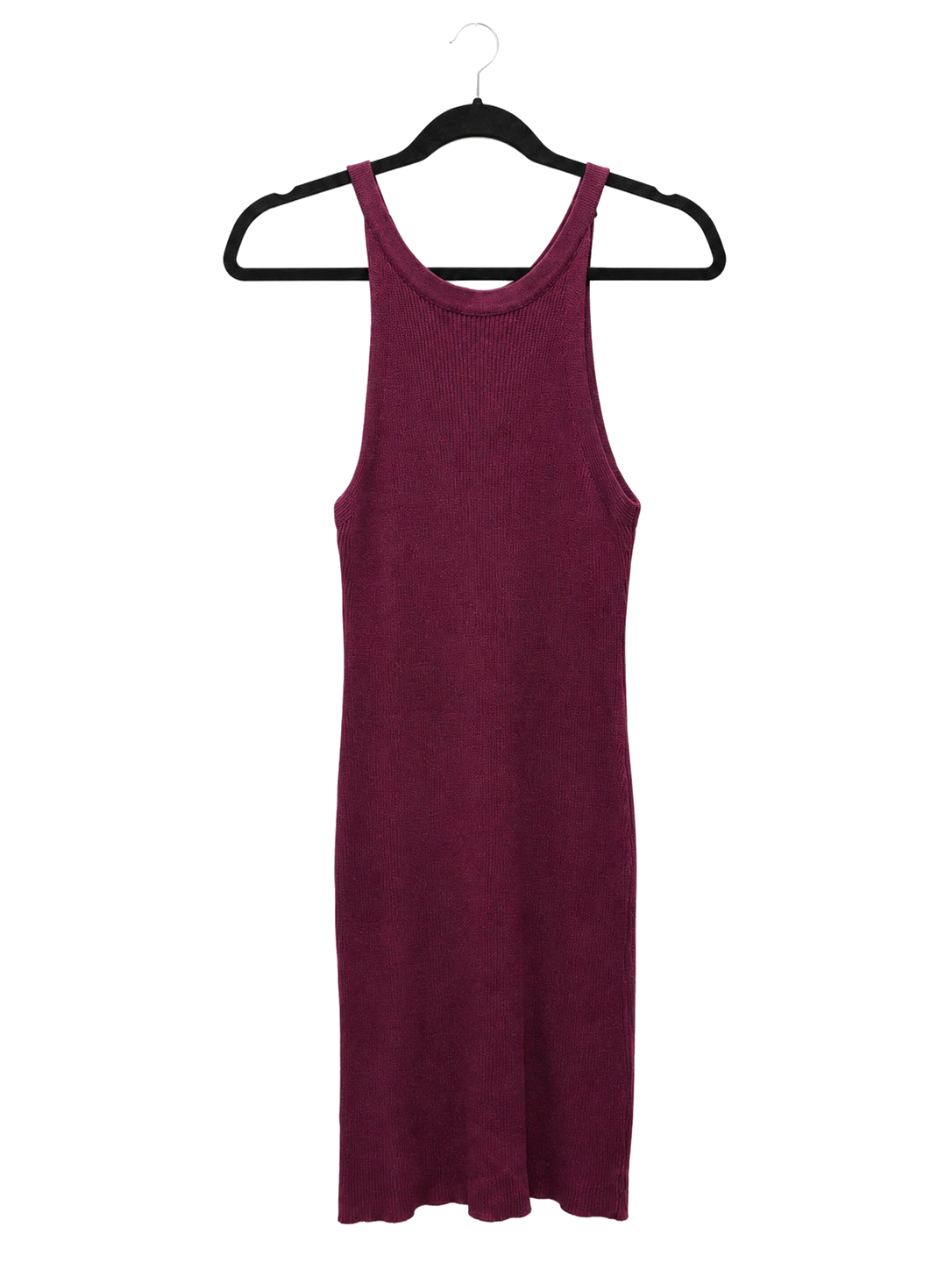 Plum Ribbed Knit Tank Dress