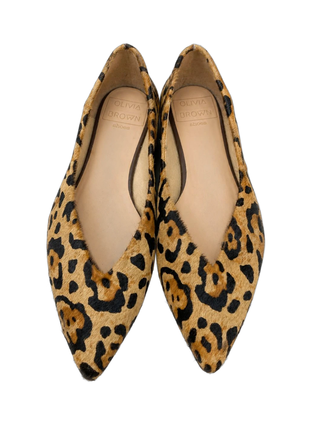 Calf Leopard Pointed Ballet Flats
