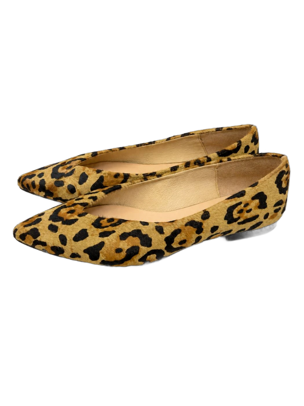 Calf Leopard Pointed Ballet Flats