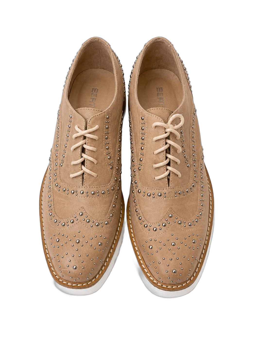 Platform Nude Studded Lace Up
