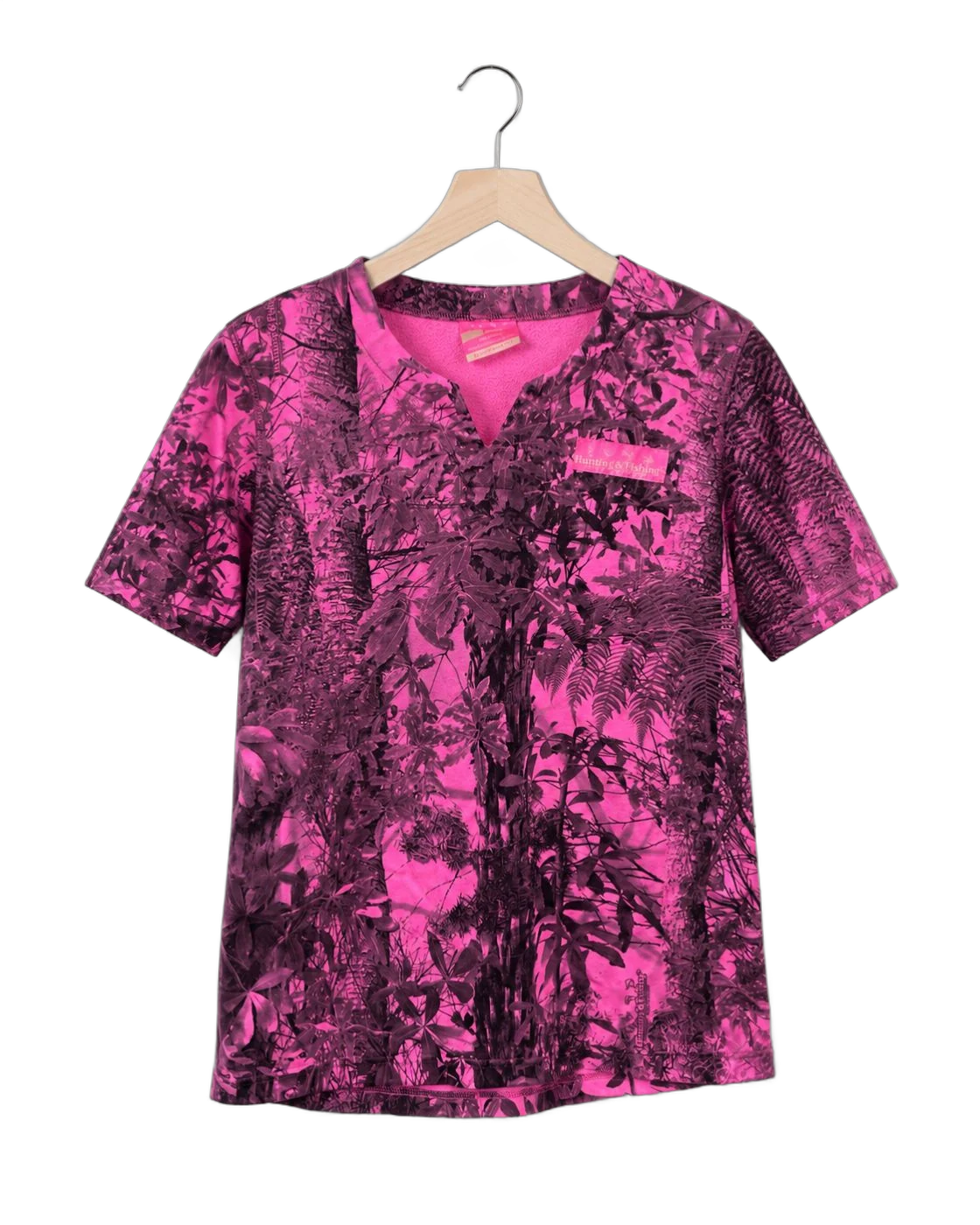 Neon Pink Cameo Fleece Tee