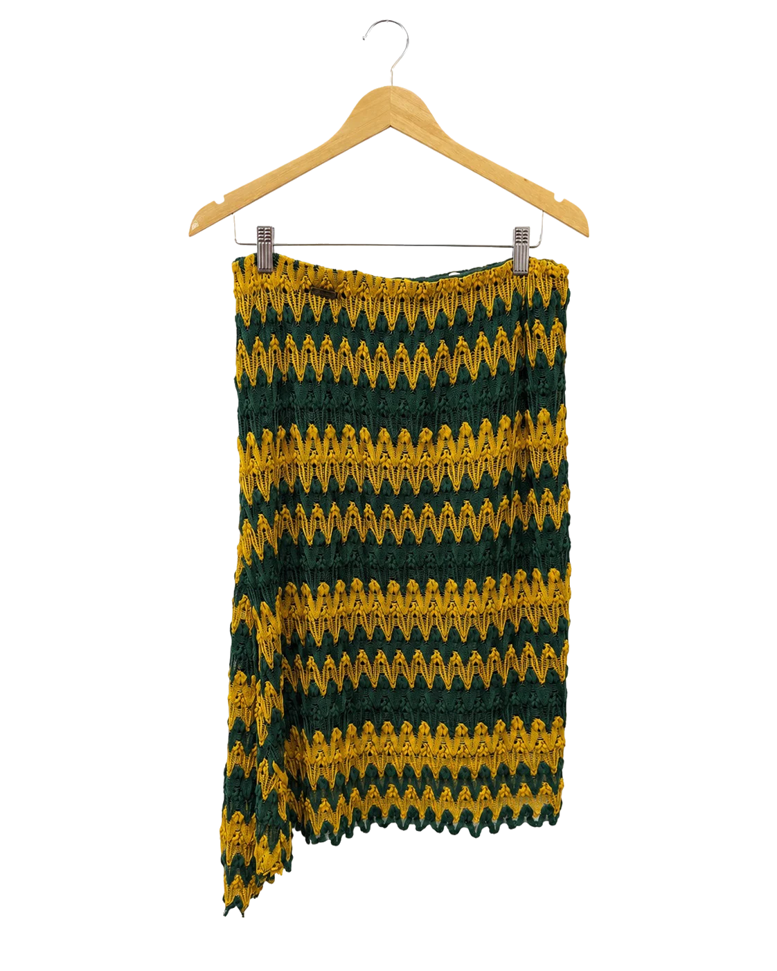 Yellow Green Lace Asymmertic Skirt